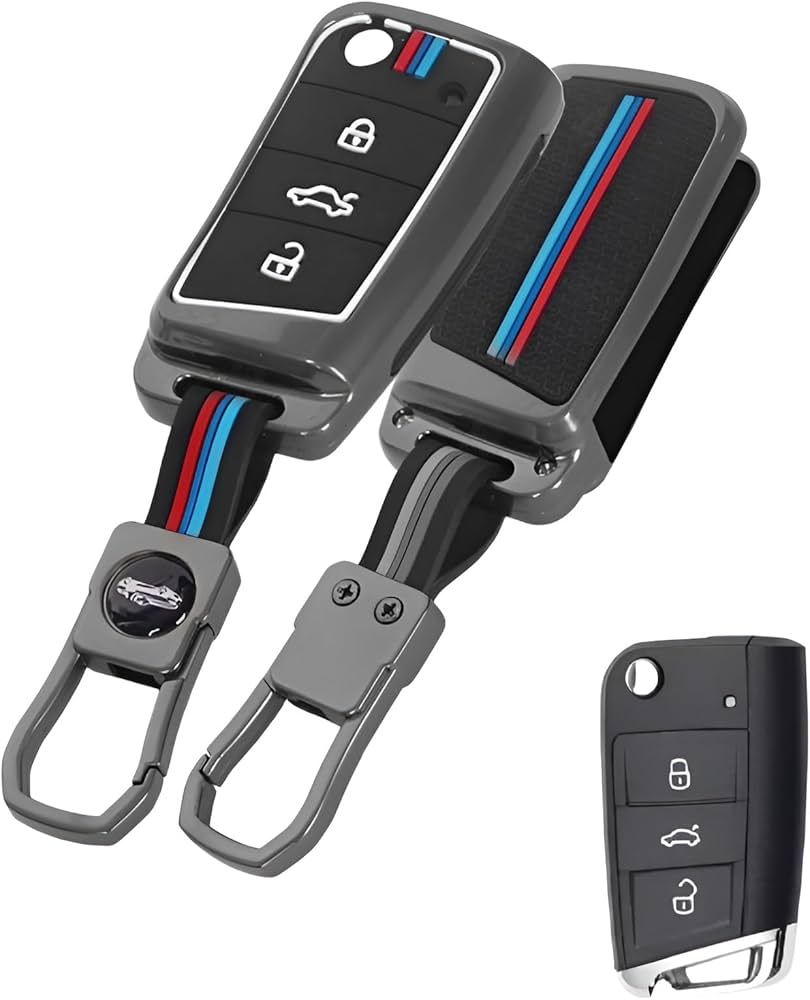 LzzyRide Premium Metal Key Cover Compatible with Skoda Kodiaq Smart Key | 360° Full Protection | Zinc Alloy Luxury Key Case
