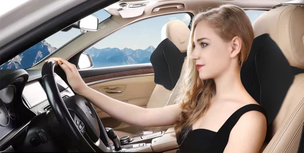 Memory Foam Car Neck Rest Pillow – Ergonomic Headrest Cushion for Neck Support | LzzyRide