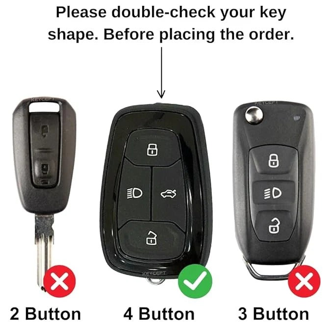 LZZYRIDE Metal Silicon Key Cover for Tata 4 Button Smart Key