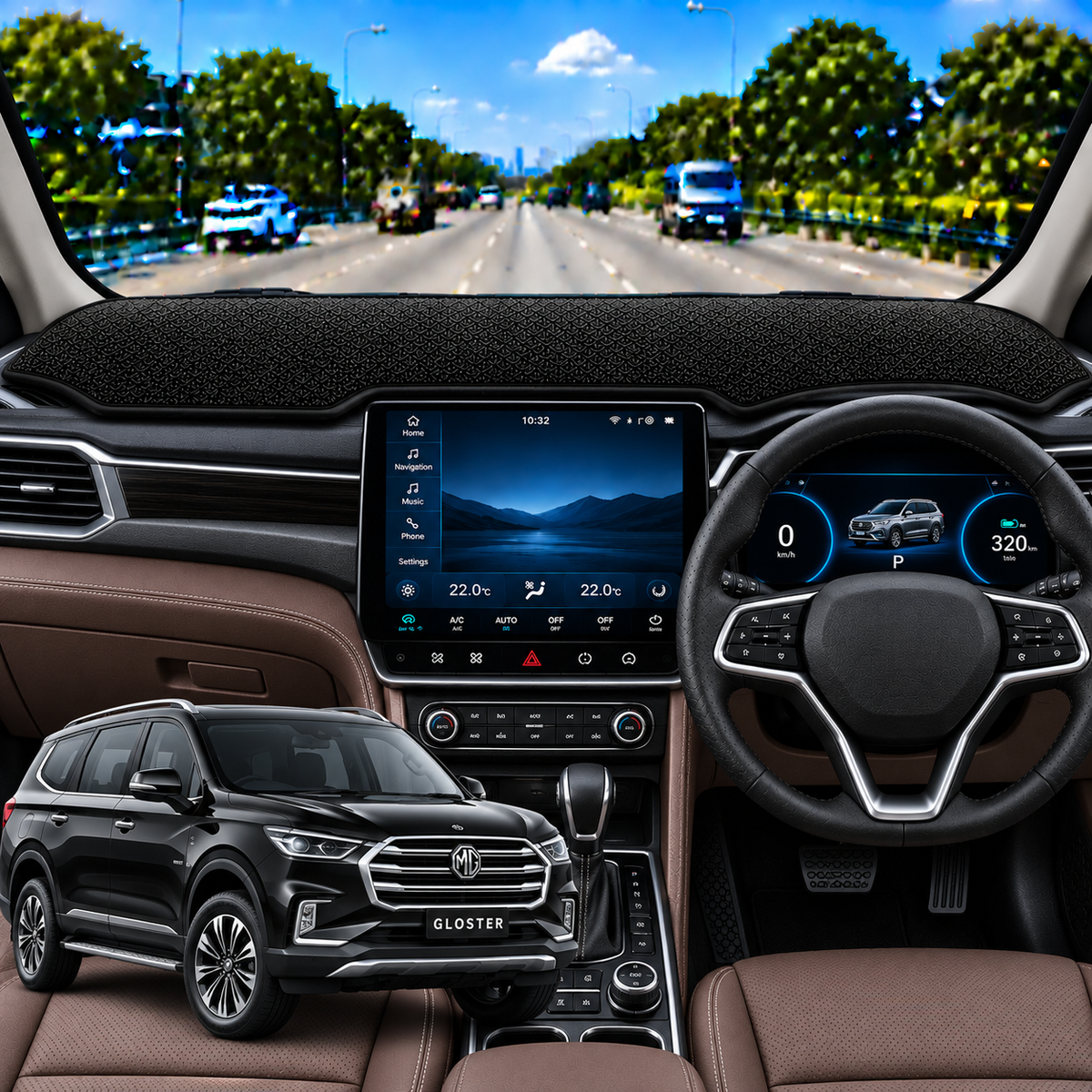 Lzzyride Car Dashboard Cover Mat For MG Gloster 2020 To 2026