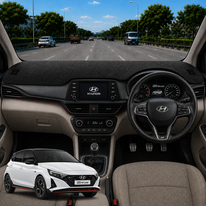 Lzzyride Car Dashboard Cover Mat For Hyundai i20 N Line 2021 To 2026