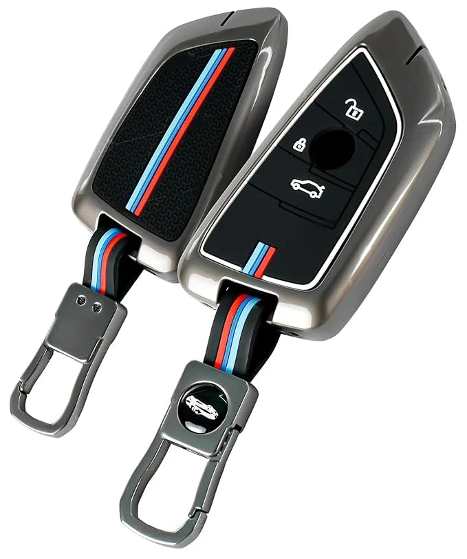 LzzyRide Premium Metal Key Cover Compatible with BMW i5 LWB Smart Key | 360° Full Protection | Zinc Alloy Luxury Key Case