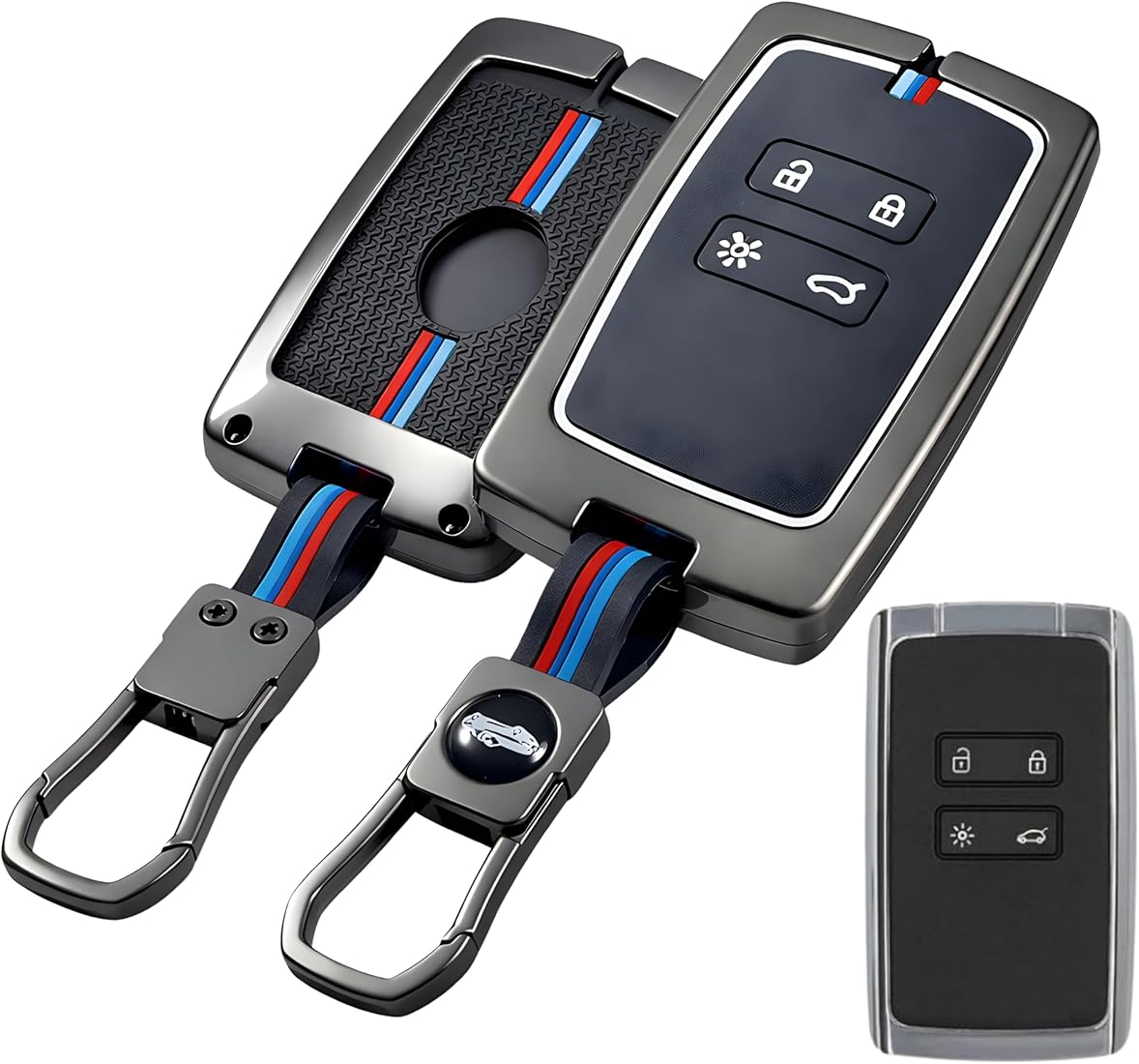LzzyRide Metal Key Cover for Renault Duster 2026 | Premium Zinc Alloy & Soft Silicone Key Case | 360° Protection
