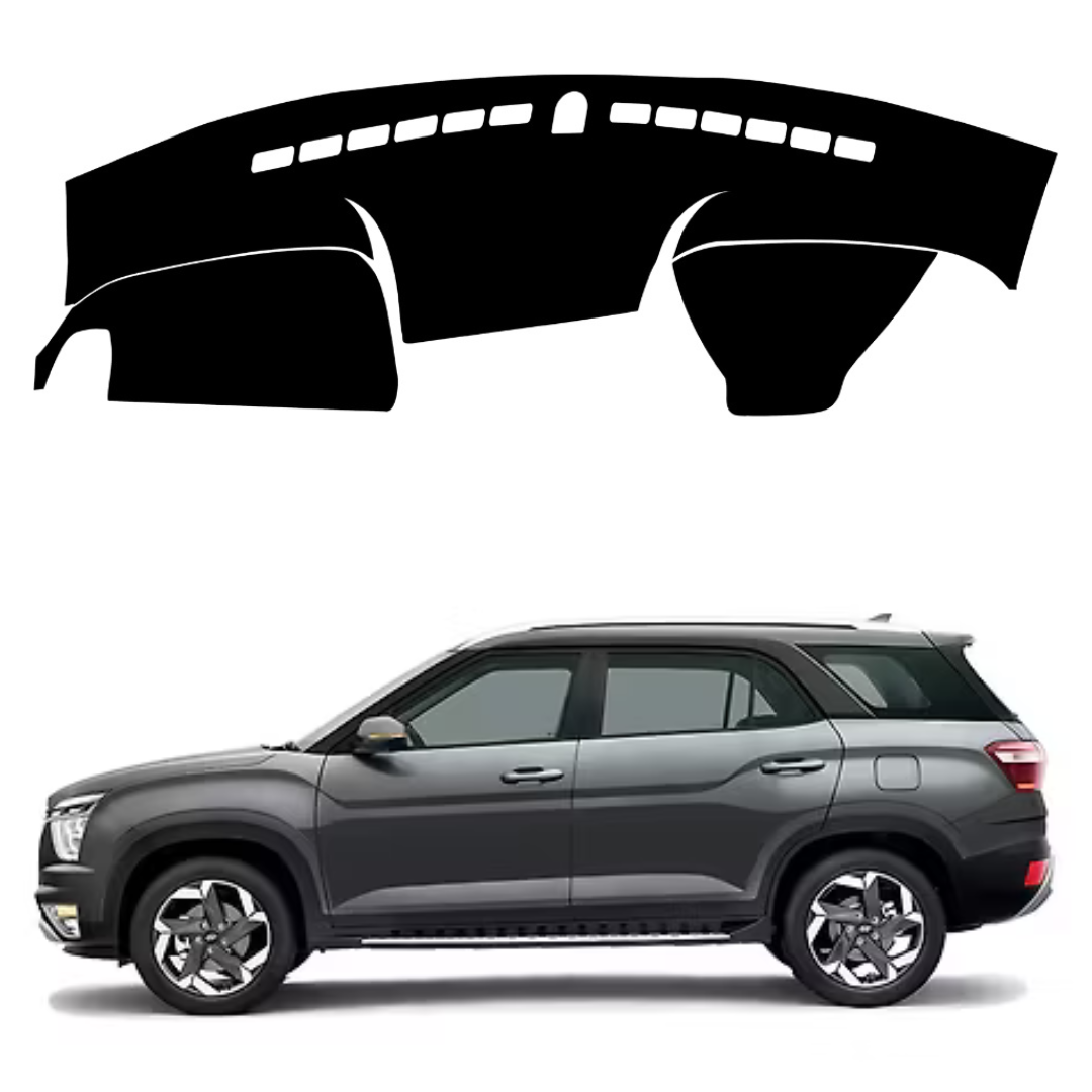 Lzzyride Car Dashboard Cover Mat For Hyundai Alcazar 2021 To 2024