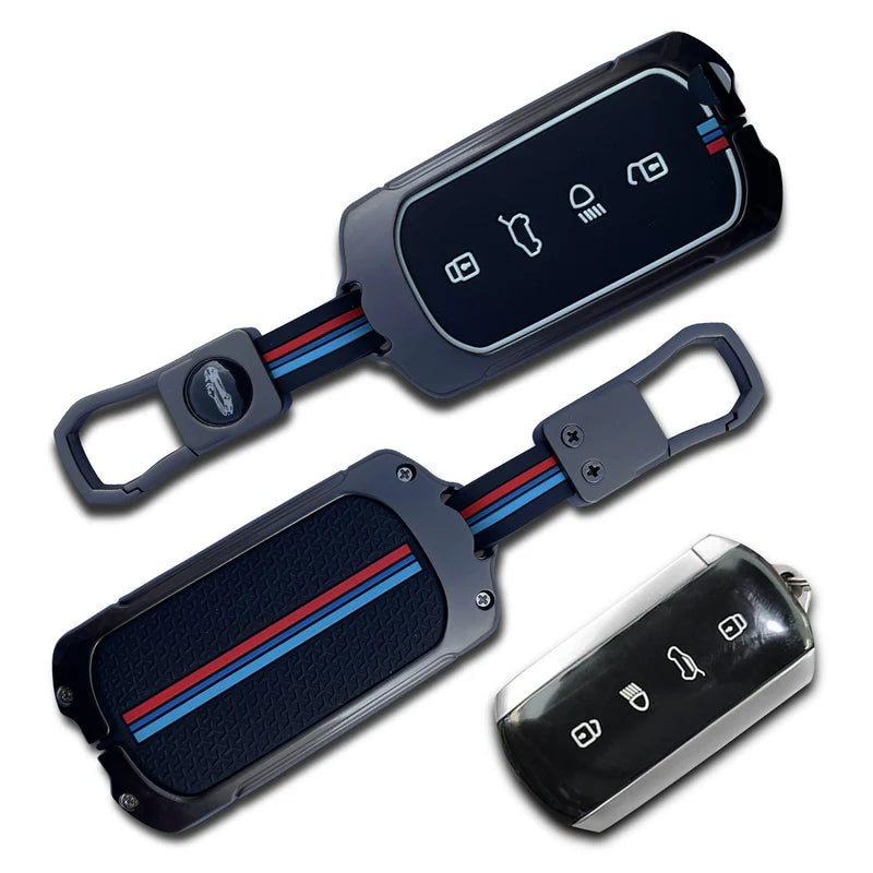 LzzyRide Metal Key Cover for Tata Sierra EV Smart Key (4 Button)