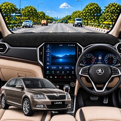 Lzzyride Car Dashboard Cover Mat For Skoda Laura 2005 To 2015