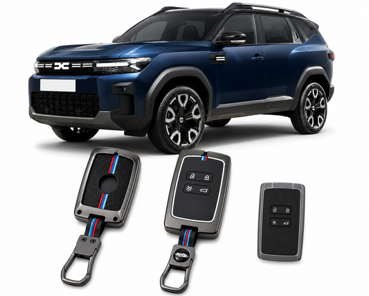 LzzyRide premium Metal Key Cover Compatible with Renault Bigster Smart Key | 360° Full Protection | Zinc Alloy Luxury Key Case