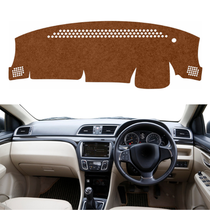 Lzzyride Car Dashboard Cover Mat For Maruti Suzuki Ciaz 2014 To 2026 (Brown)