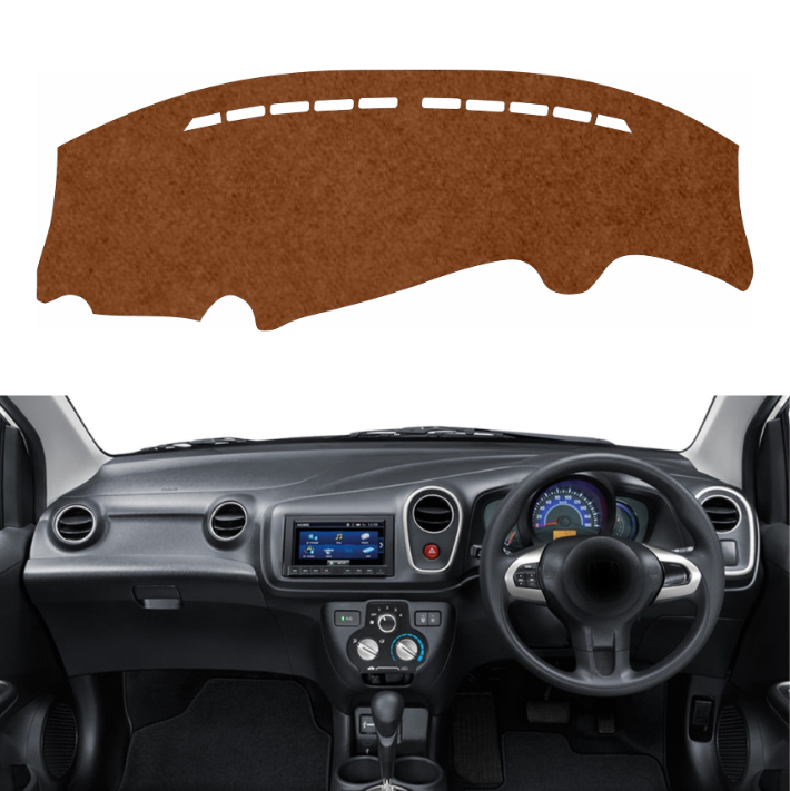 Lzzyride Car Dashboard Cover Mat For Honda Amaze 2013 To 2016 (Brown)