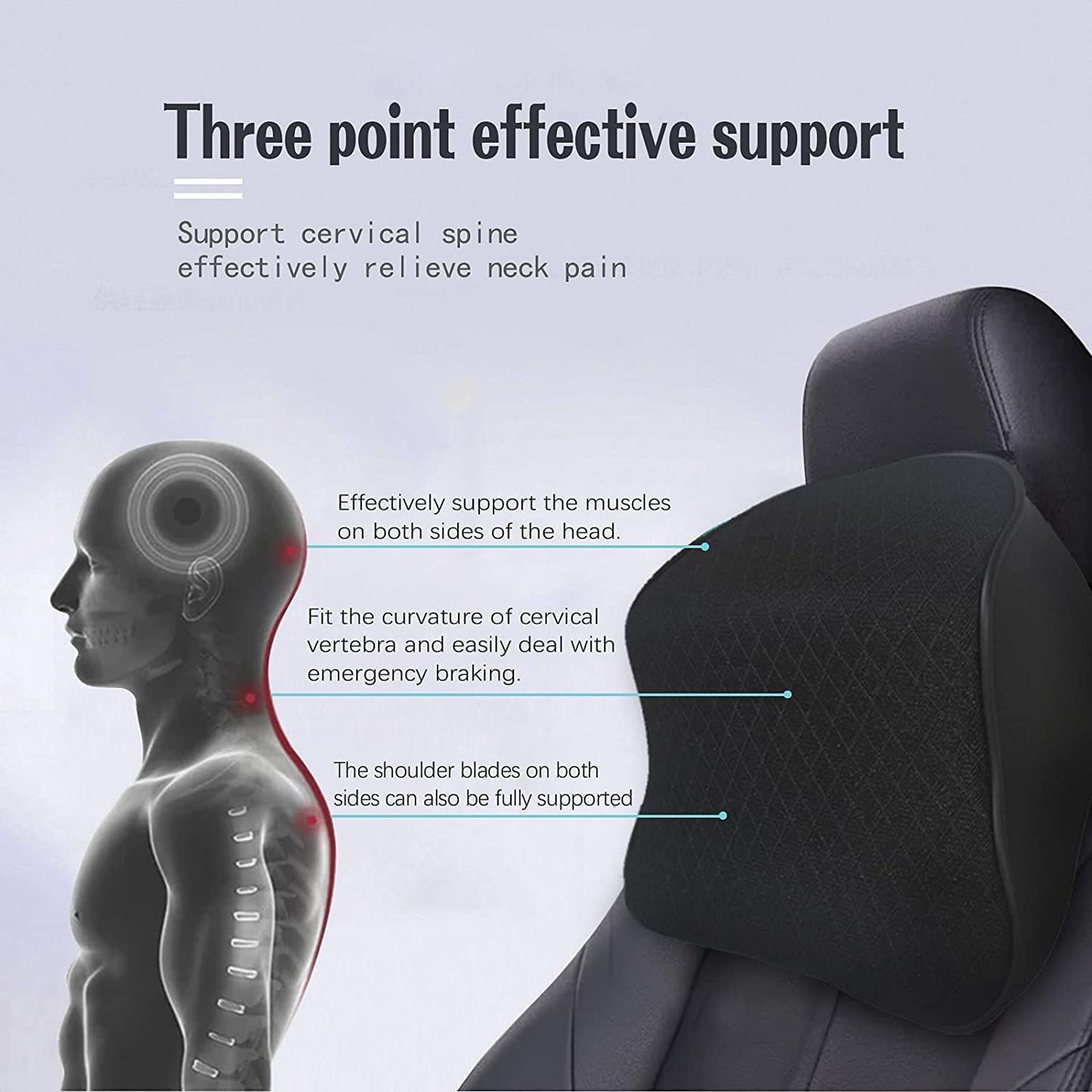 Memory Foam Car Neck Rest Pillow – Ergonomic Headrest Cushion for Neck Support | LzzyRide