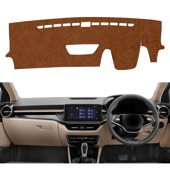 Lzzyride Car Dashboard Cover Mat For Skoda Slavia 2022 To 2026