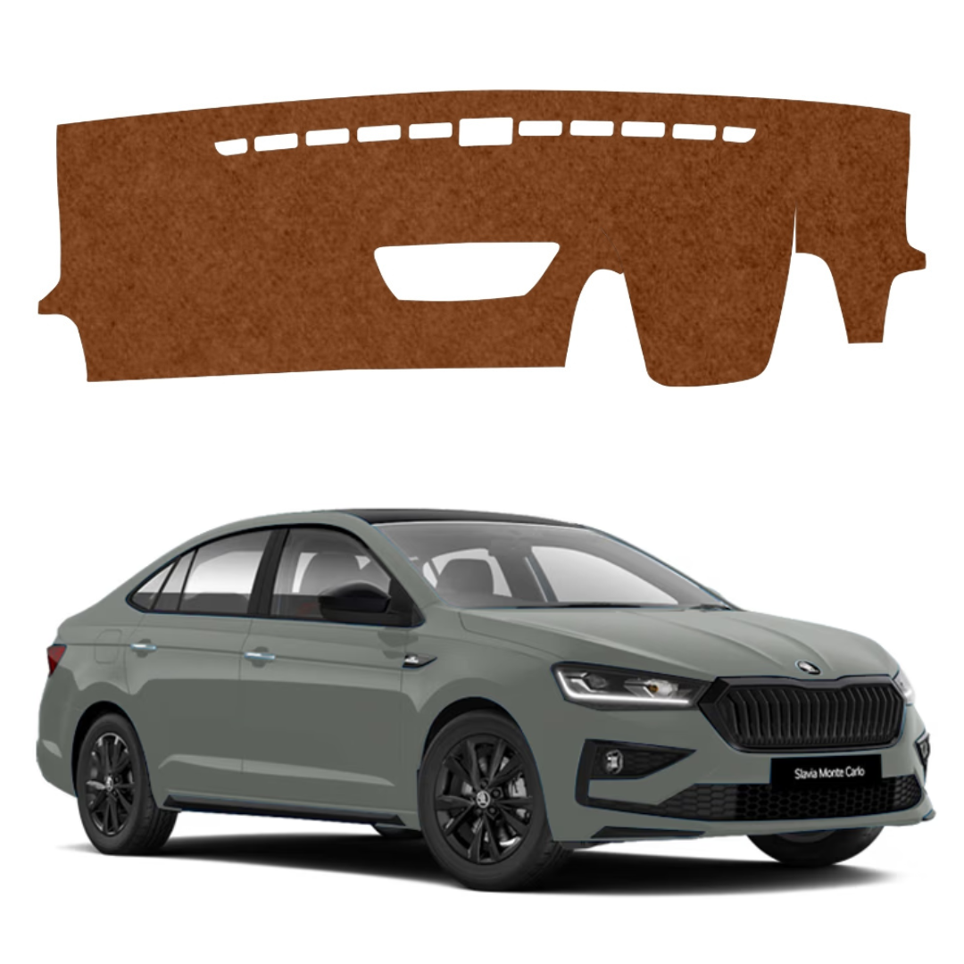 Lzzyride Car Dashboard Cover Mat For Skoda Slavia 2022 To 2026