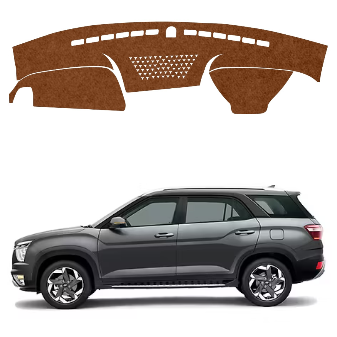 Lzzyride Car Dashboard Cover Mat For Hyundai Alcazar 2021 To 2024