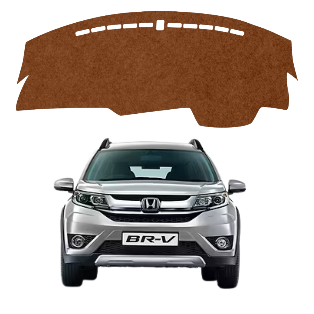 Lzzyride Car Dashboard Cover Mat For Honda BR-V 2016 To 2018 (Brown)