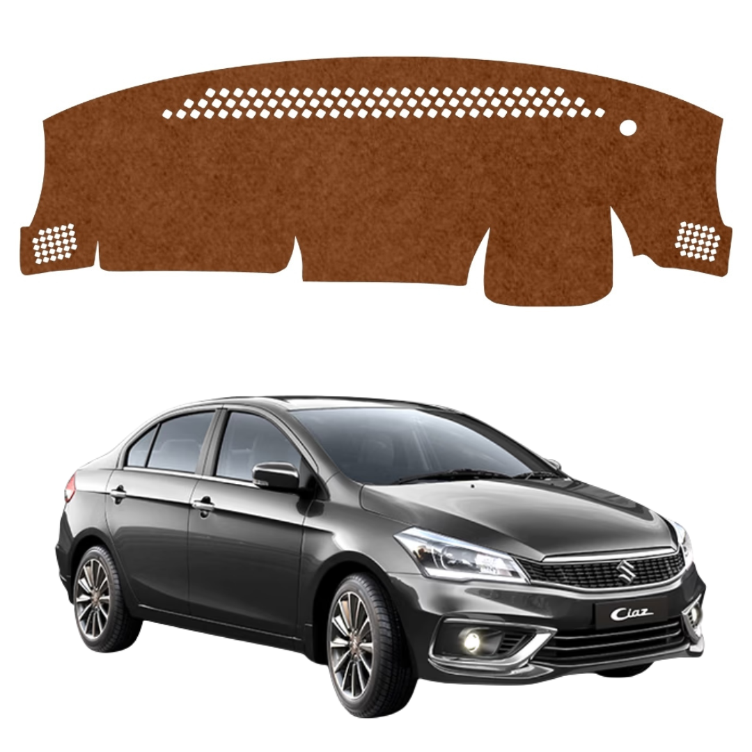 Lzzyride Car Dashboard Cover Mat For Maruti Suzuki Ciaz 2014 To 2026 (Brown)
