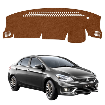 Lzzyride Car Dashboard Cover Mat For Maruti Suzuki Ciaz 2014 To 2026 (Brown)