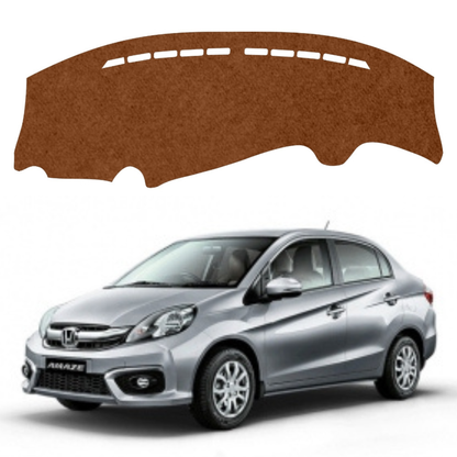 Lzzyride Car Dashboard Cover Mat For Honda Amaze 2013 To 2016 (Brown)