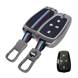 LzzyRide Premium Metal Key Cover Compatible with Tata Safari Facelift Smart Key | 360° Full Protection | Zinc Alloy Luxury Key Case