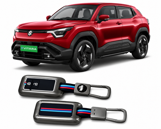 LzzyRide Premium Metal Key Cover Compatible with Maruti Suzuki e Vitara Smart Key | 360° Full Protection | Zinc Alloy Luxury Key Case