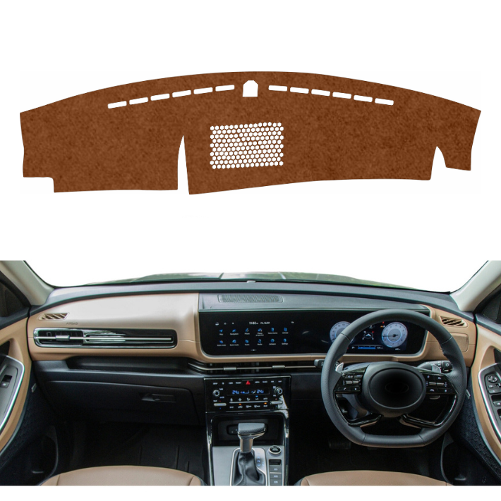 Lzzyride Car Dashboard Cover Mat For Hyundai Alcazar 2021 To 2024