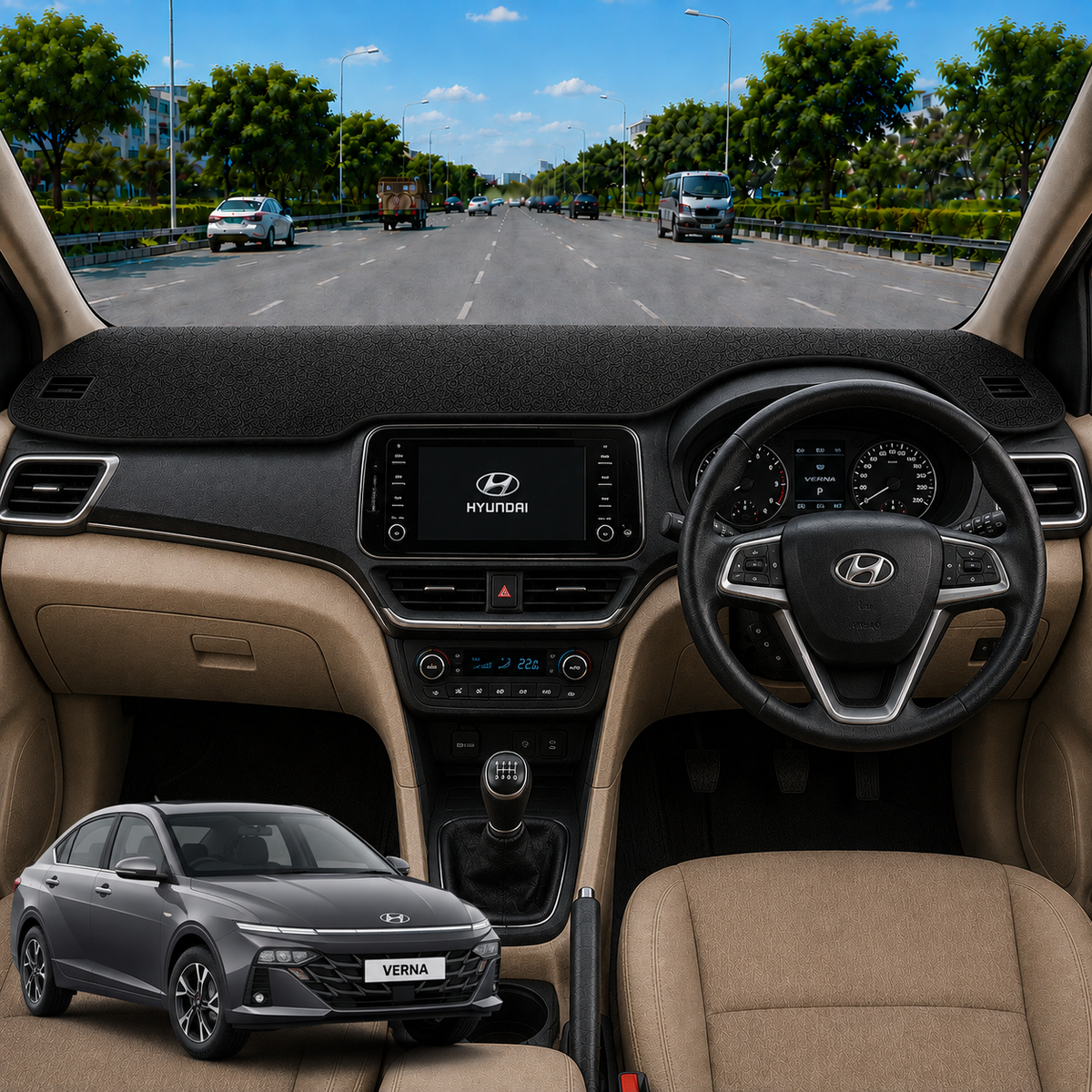 Lzzyride Car Dashboard Cover Mat For Hyundai Verna 2006 To 2011