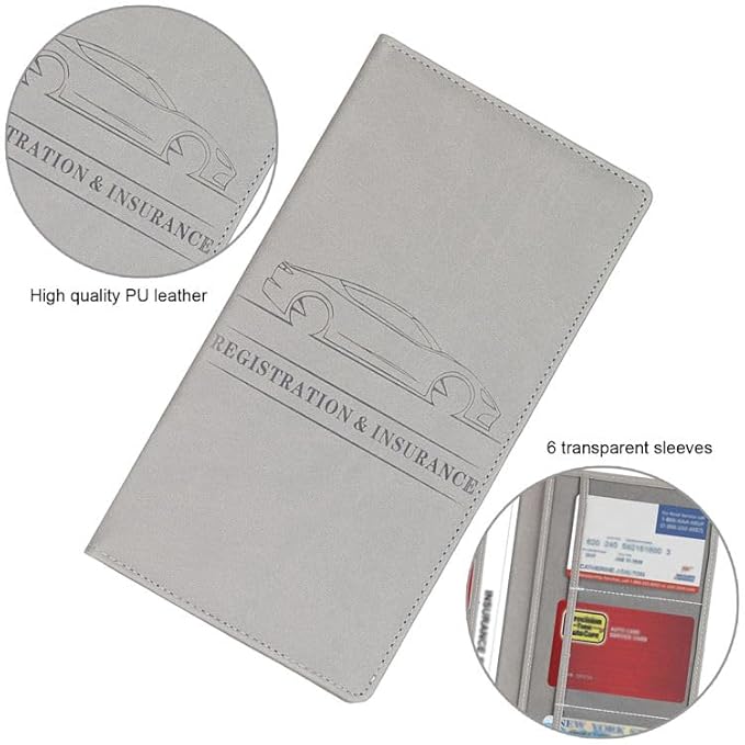 LzzyRide Car Registration & Insurance Card Holder – Vehicle Document Organizer with Magnetic Buckle