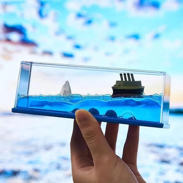 Lzzyride Titanic Wave Cruise Ship Liquid Wave Car Dashboard Decoration | Ocean Style Interior Accessory