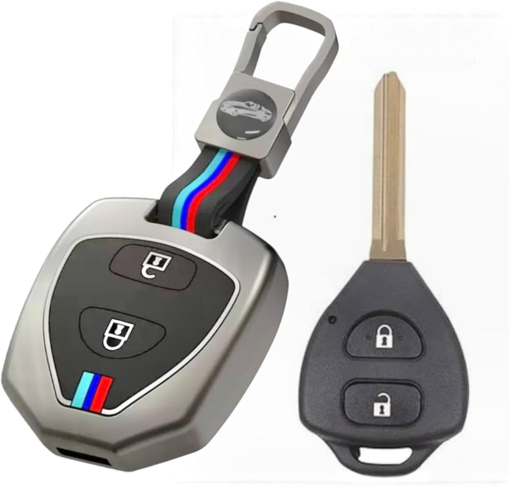 LzzyRide Premium Metal Key Cover Compatible with Toyota Camry Facelift Smart Key | 360° Full Protection | Zinc Alloy Luxury Key Case