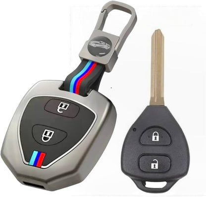 LzzyRide Premium Metal Key Cover Compatible with Toyota Camry Facelift Smart Key | 360° Full Protection | Zinc Alloy Luxury Key Case