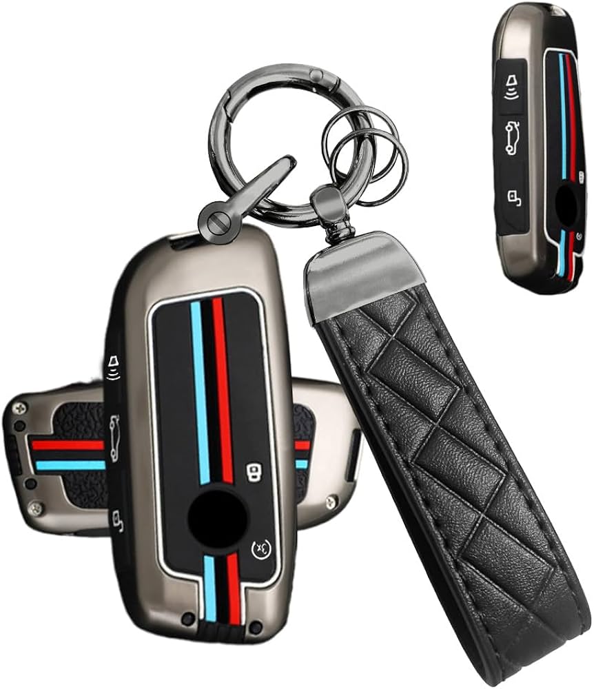LzzyRide Premium Metal Key Cover Compatible with BMW XM Smart Key | 360° Full Protection | Zinc Alloy Luxury Key Case