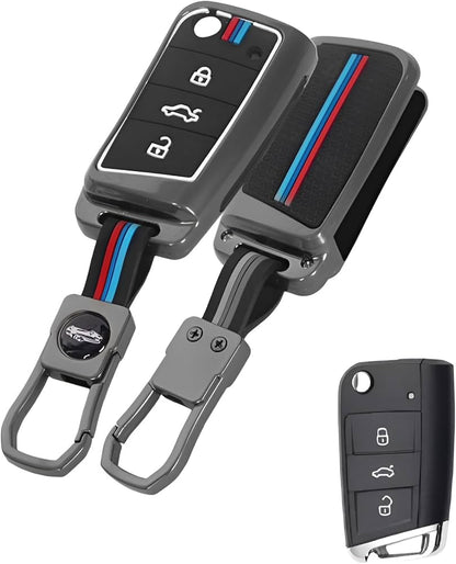 LzzyRide Premium Metal Key Cover Compatible with Skoda Kodiaq Smart Key | 360° Full Protection | Zinc Alloy Luxury Key Case