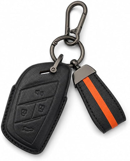 LzzyRide Premium Metal Car Key Cover Compatible with MG Mejestor Smart Key (2 Button) | 360° Full Protection Zinc Alloy Key Case with Premium Keychain