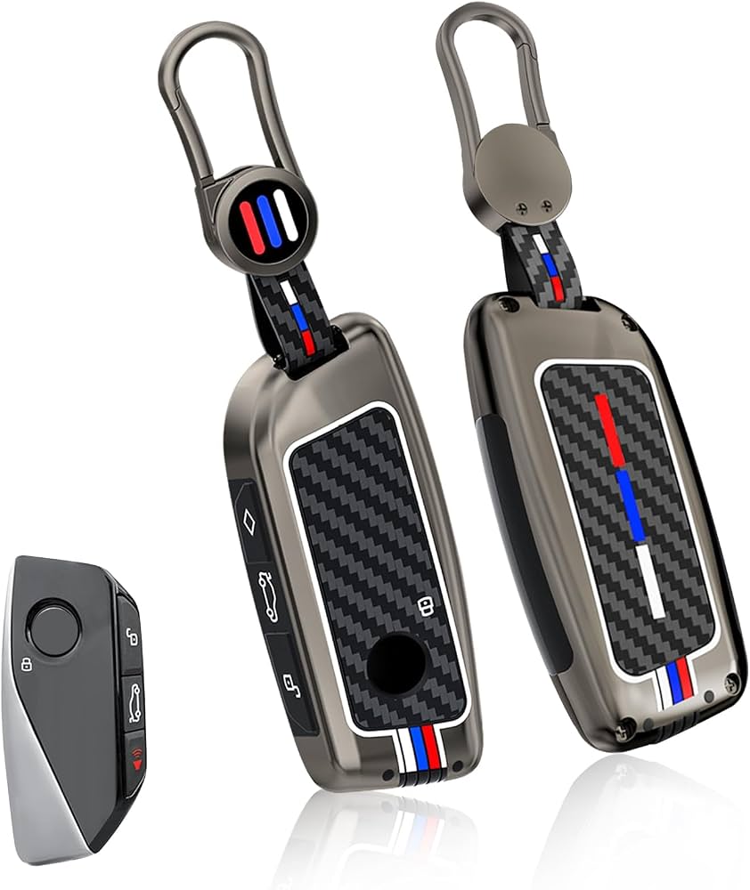 LzzyRide Premium Metal Key Cover Compatible with BMW iX Facelift Smart Key | 360° Full Protection | Zinc Alloy Luxury Key Case