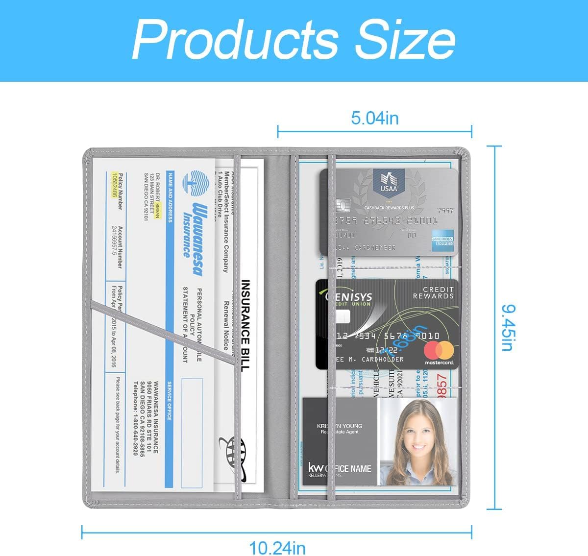 LzzyRide Car Registration & Insurance Card Holder – Vehicle Document Organizer with Magnetic Buckle