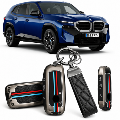 LzzyRide Premium Metal Key Cover Compatible with BMW XM Smart Key | 360° Full Protection | Zinc Alloy Luxury Key Case