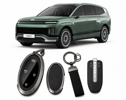 LzzyRide Premium Metal Key Cover Compatible with Hyundai Ioniq 9 Smart Key | 360° Full Protection | Zinc Alloy Luxury Key Case