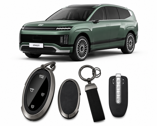 LzzyRide Premium Metal Key Cover Compatible with Hyundai Ioniq 9 Smart Key | 360° Full Protection | Zinc Alloy Luxury Key Case