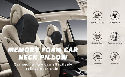Memory Foam Car Neck Rest Pillow – Ergonomic Headrest Cushion for Neck Support | LzzyRide