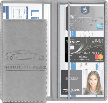 LzzyRide Car Registration & Insurance Card Holder – Vehicle Document Organizer with Magnetic Buckle