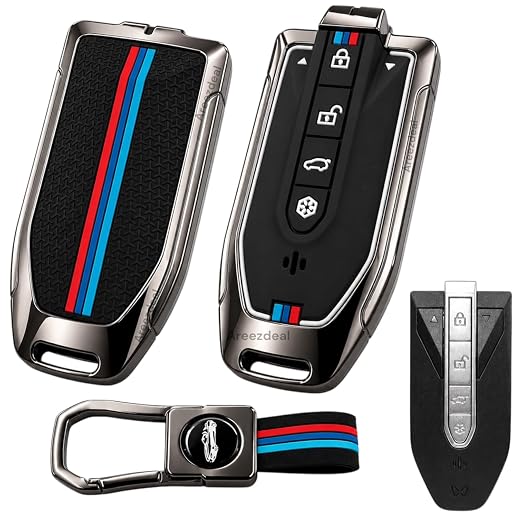 LzzyRide Premium Metal Key Cover Compatible with Mahindra XEV 9e Smart Key | 360° Full Protection | Zinc Alloy Luxury Key Case