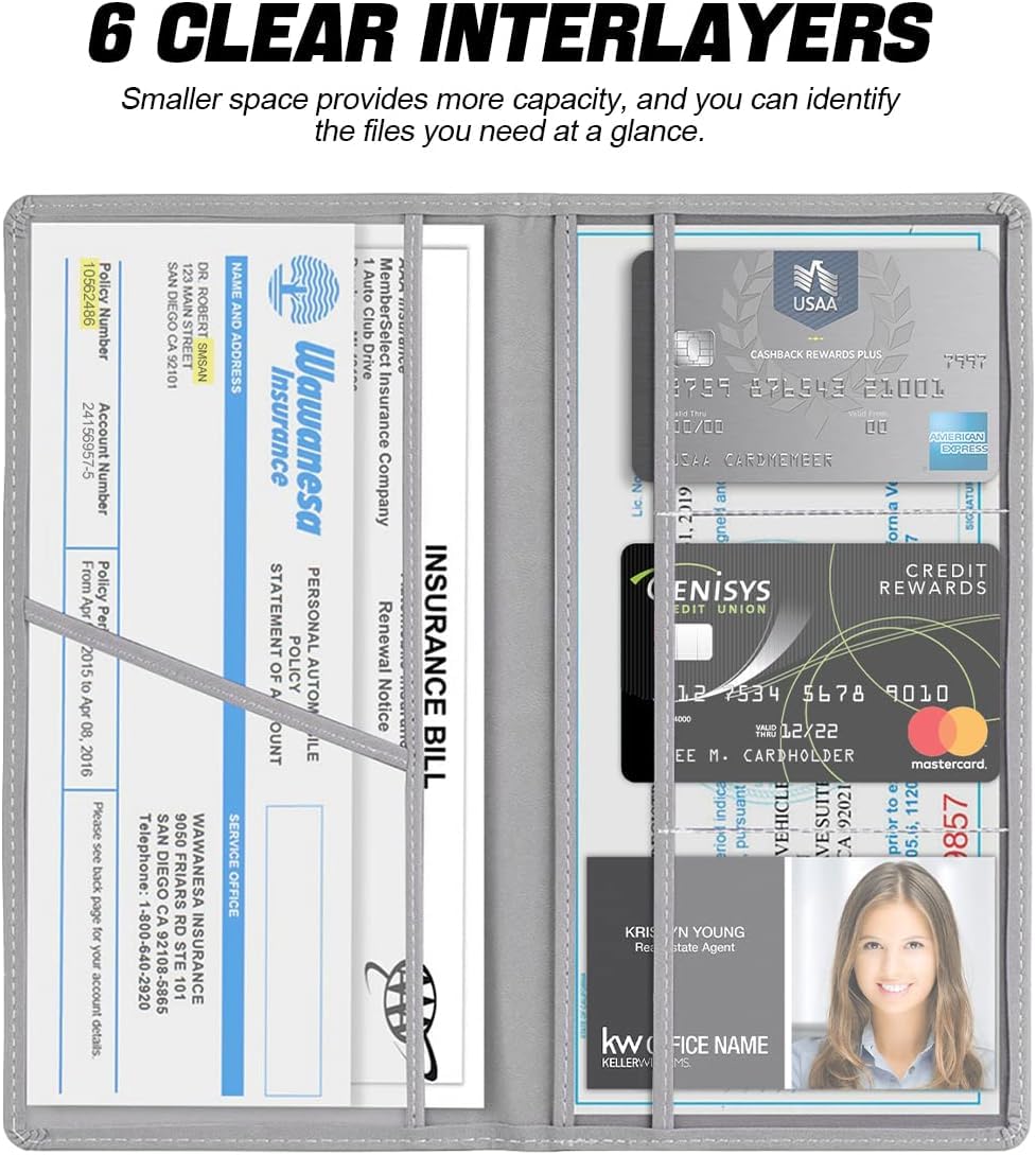 LzzyRide Car Registration & Insurance Card Holder – Vehicle Document Organizer with Magnetic Buckle