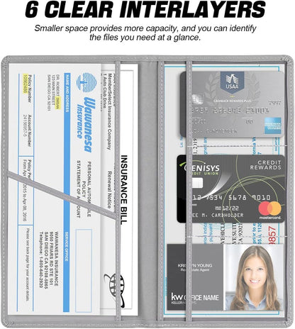 LzzyRide Car Registration & Insurance Card Holder – Vehicle Document Organizer with Magnetic Buckle