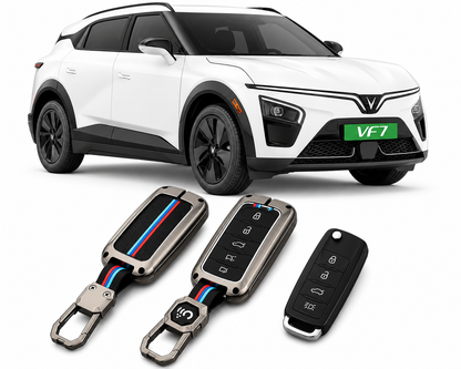 LzzyRide Premium Metal Key Cover Compatible with VinFast VF7 Smart Key | 360° Full Protection | Zinc Alloy Luxury Key Case