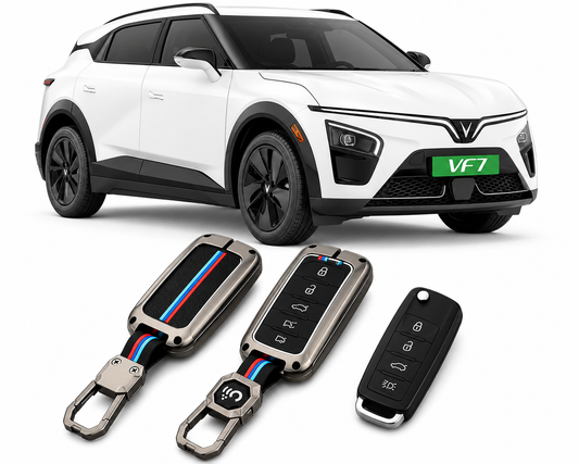 LzzyRide Premium Metal Key Cover Compatible with VinFast VF7 Smart Key | 360° Full Protection | Zinc Alloy Luxury Key Case