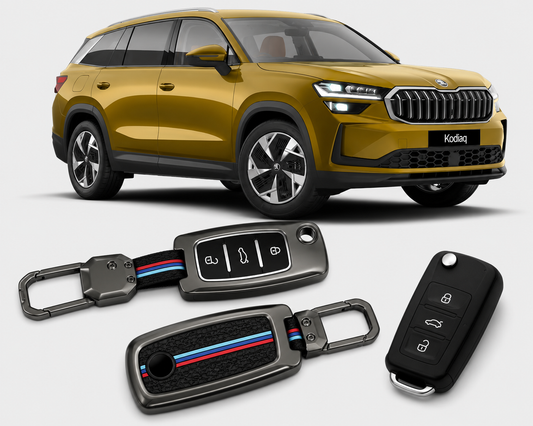 LzzyRide premium Metal Key Cover Compatible with Skoda Kodiaq Smart Key | 360° Full Protection | Zinc Alloy Luxury Key Case