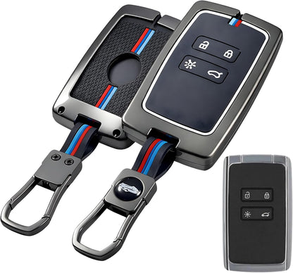 LzzyRide premium Metal Key Cover Compatible with Renault Bigster Smart Key | 360° Full Protection | Zinc Alloy Luxury Key Case