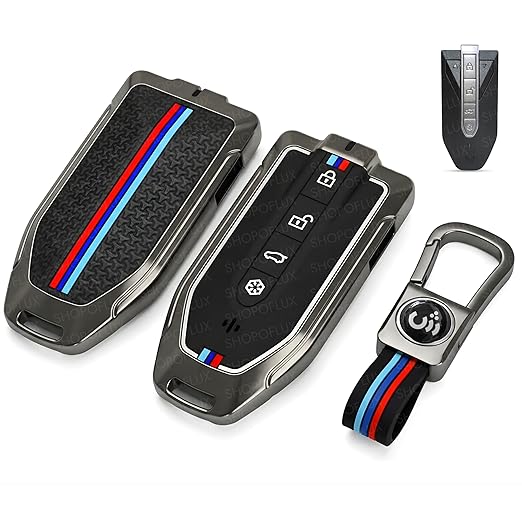 LzzyRide Premium Metal Key Cover Compatible with Mahindra BE 6 Smart Key | 360° Full Protection | Zinc Alloy Luxury Key Case