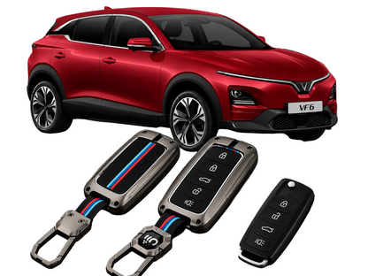 LzzyRide Premium Metal Key Cover Compatible with VinFast VF6 Smart Key | 360° Full Protection | Zinc Alloy Luxury Key Case