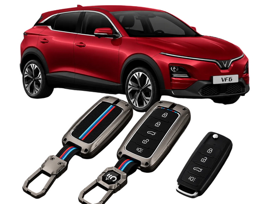 LzzyRide Premium Metal Key Cover Compatible with VinFast VF6 Smart Key | 360° Full Protection | Zinc Alloy Luxury Key Case