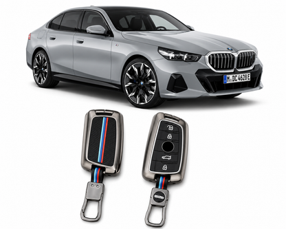 LzzyRide Premium Metal Key Cover Compatible with BMW i5 LWB Smart Key | 360° Full Protection | Zinc Alloy Luxury Key Case